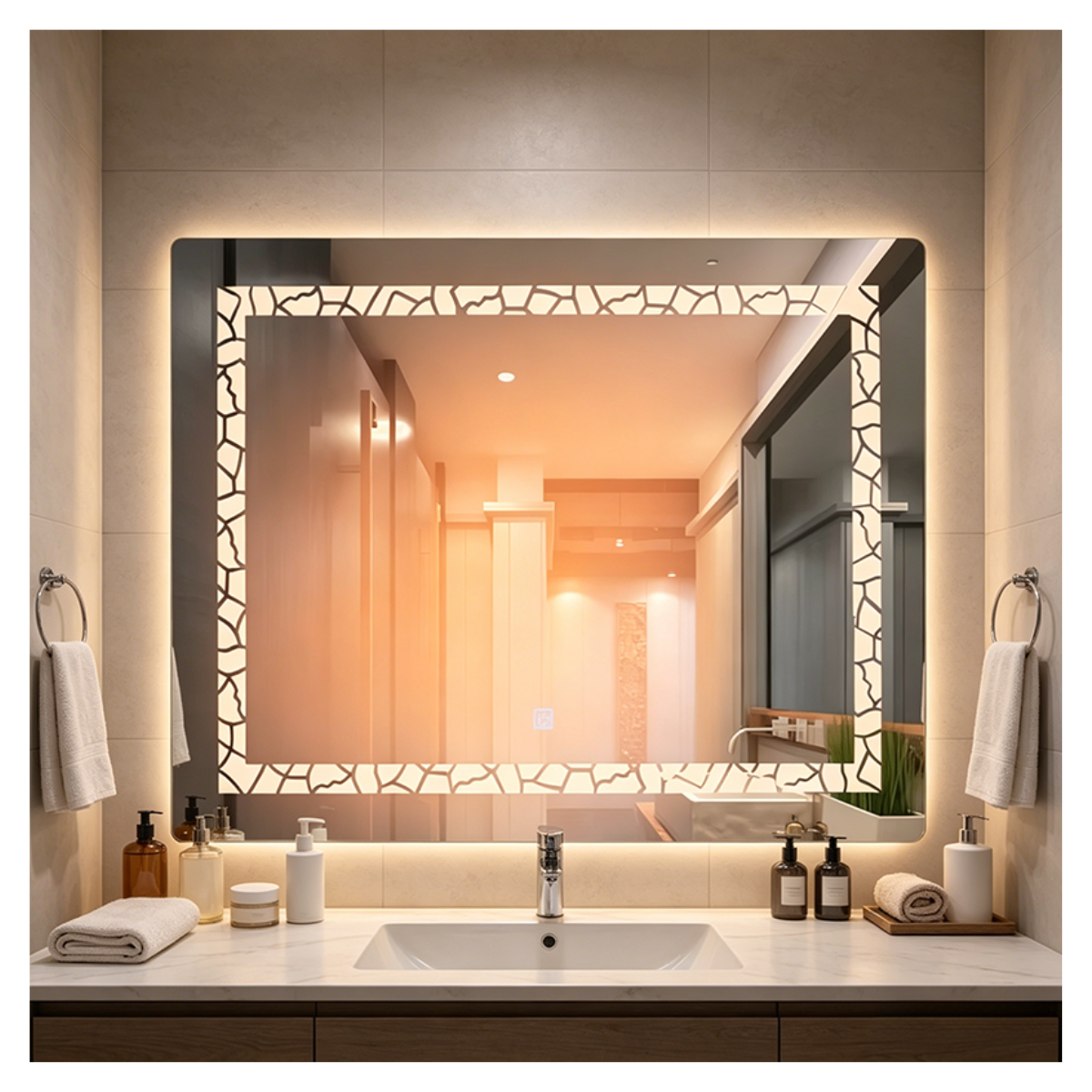 Cracked Mosaic Frame Mirror